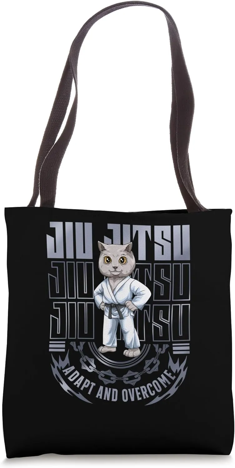 Jiu Jitsu Adapt and Overcome - Grappling BJJ Cute Cat Tote Bag
