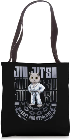 Jiu Jitsu Adapt and Overcome - Grappling BJJ Cute Cat Tote Bag
