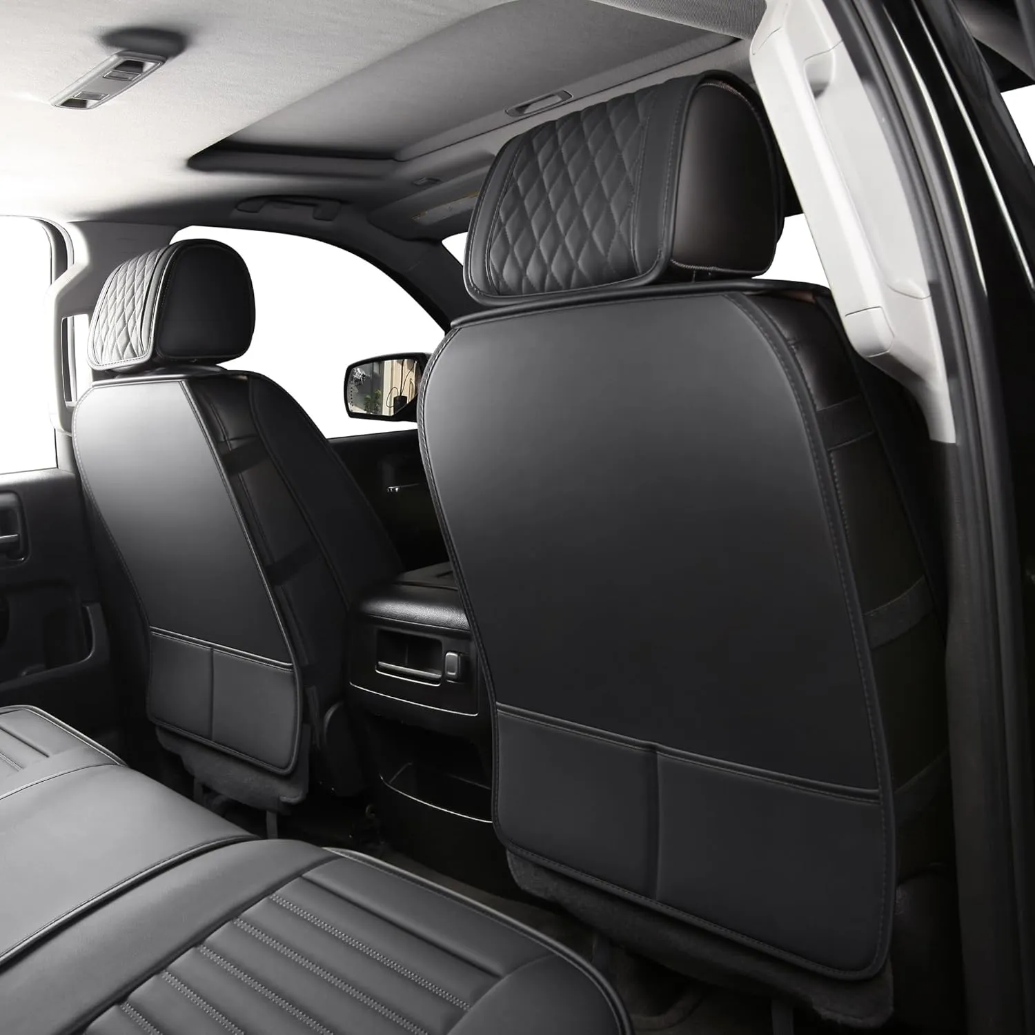 JOJOBAY Chevy Silverado Seat Covers,GMC Sierra Seat Covers,Custom Fit 2007-2024 1500 2500HD 3500HD Crew Double Extended Regular Cab,LT LZT RST Trail Boss(Full Set,Black Red)