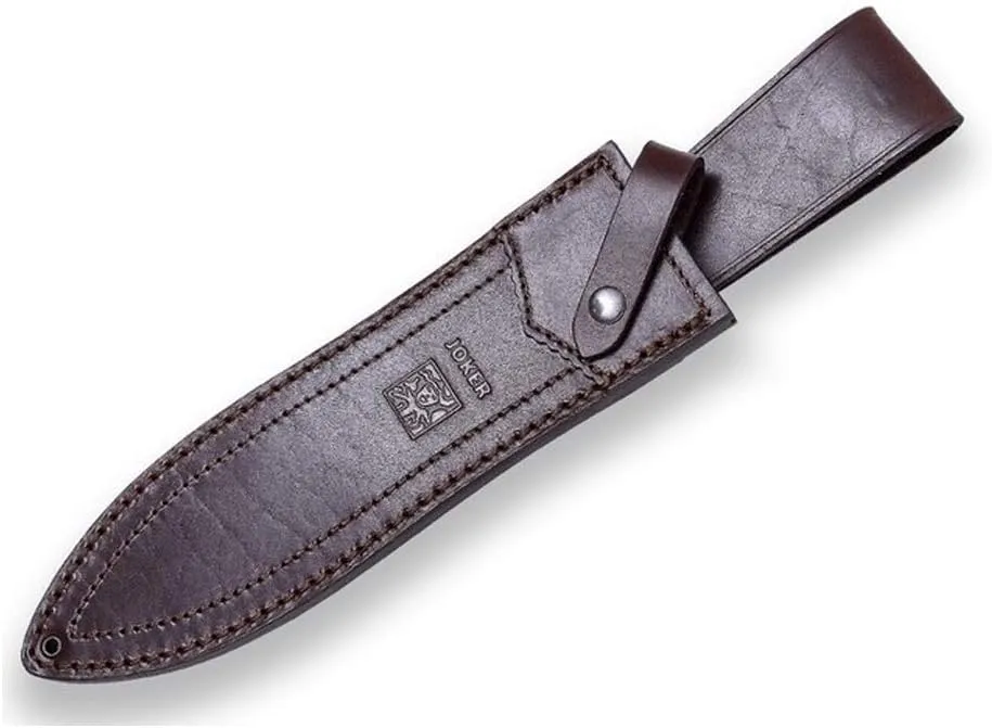 Joker Hunting Knife Wild Boar 110, Hiking Knife with different Handle, 9.84 inches Blade, Includes Brown Leather Sheath, Tool for Fishing, Hunting, Camping and Hiking (Deer Handle)