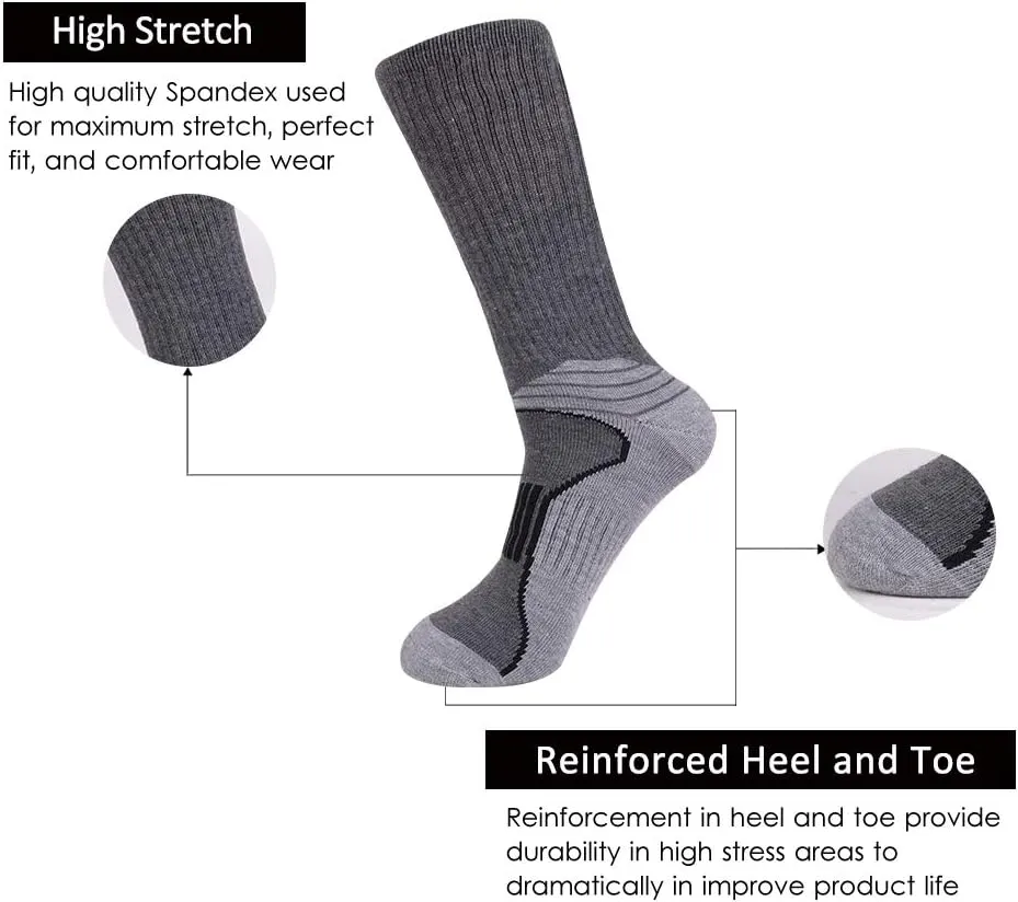 JOYNÉE Mens Athletic Performance Crew Socks for Running and Training 6 Pack