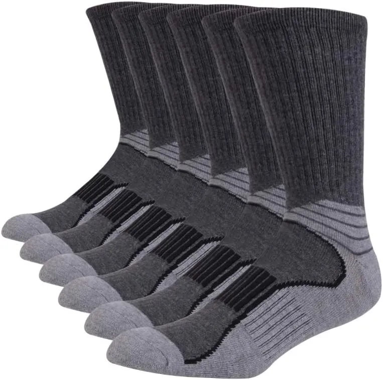 JOYNÉE Mens Athletic Performance Crew Socks for Running and Training 6 Pack