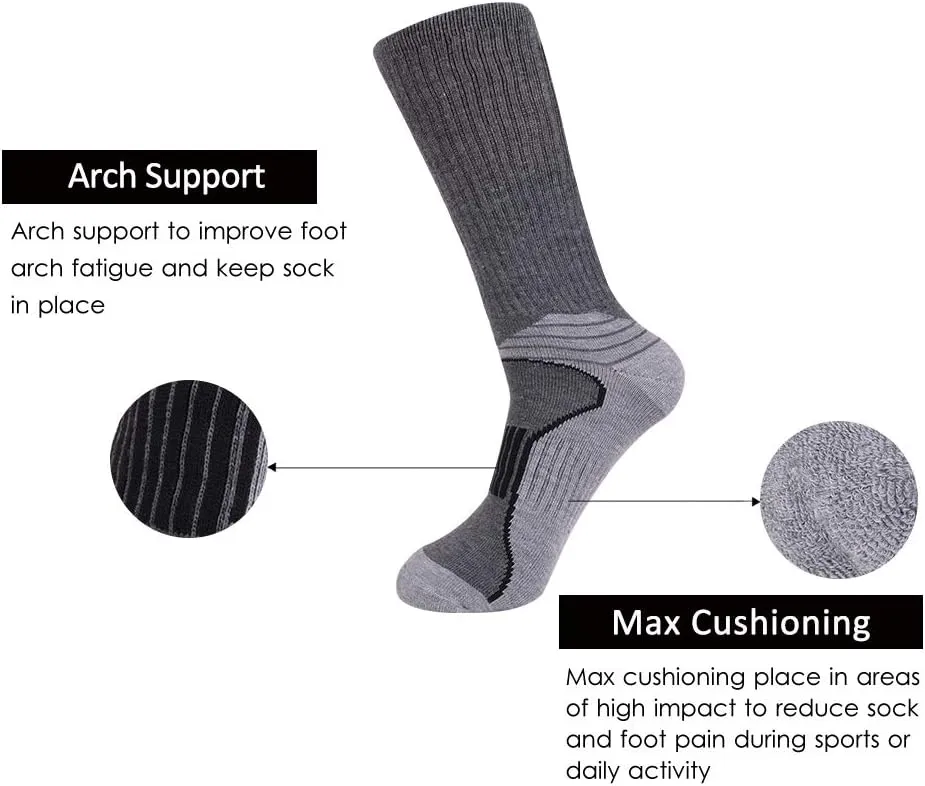 JOYNÉE Mens Athletic Performance Crew Socks for Running and Training 6 Pack