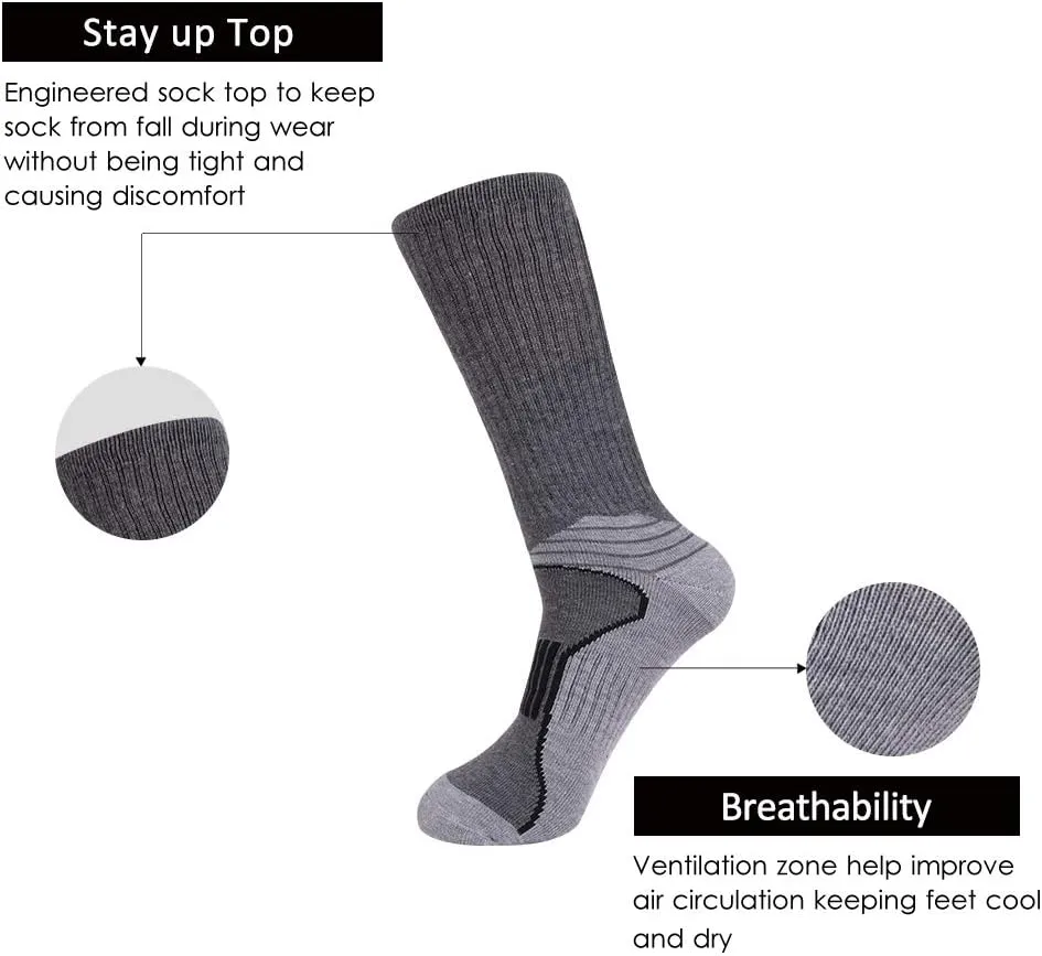 JOYNÉE Mens Athletic Performance Crew Socks for Running and Training 6 Pack