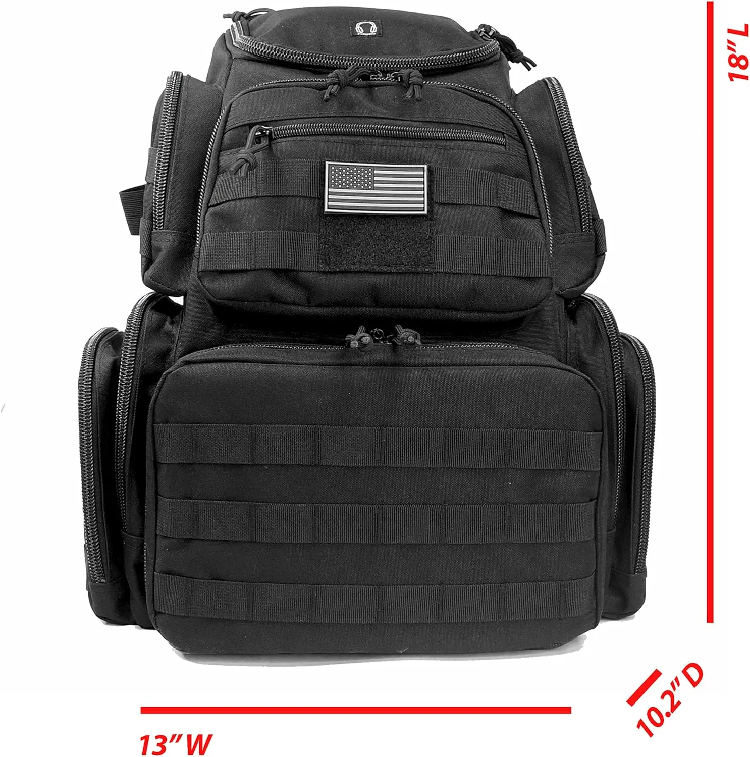 K-Cliffs Tactical Lockable Range Backpack with Free USA Patch