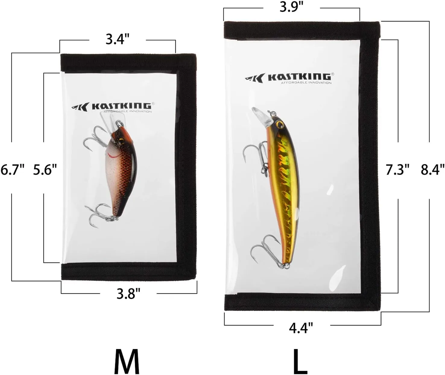 KastKing 4 Pack Lure Wraps, Saltwater Resistant Fishing Gear, Clear PVC, Protects & Organizes Lures, Easy Open & Close