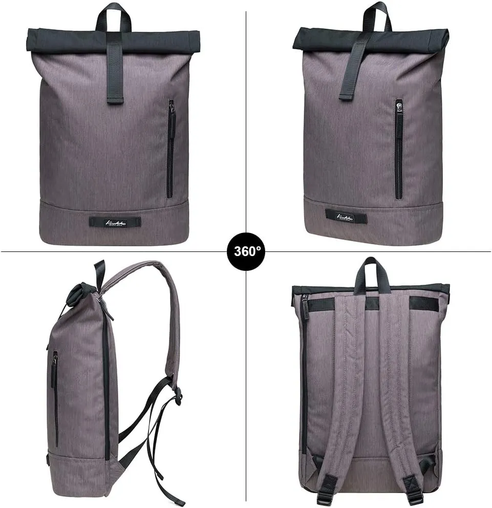 KAUKKO Large Multipurpose Backpack Satchel bags for Hiking Camping Travel with Laptop Compartment (06-2-Blackgrey)
