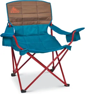 Kelty Deluxe Lounge Chair – Folding Outdoor Camp Chair, Insulated Cupholders, Customized Recline, Steel Frame, Padded Roll Storage, 2024 (Deep Lake)