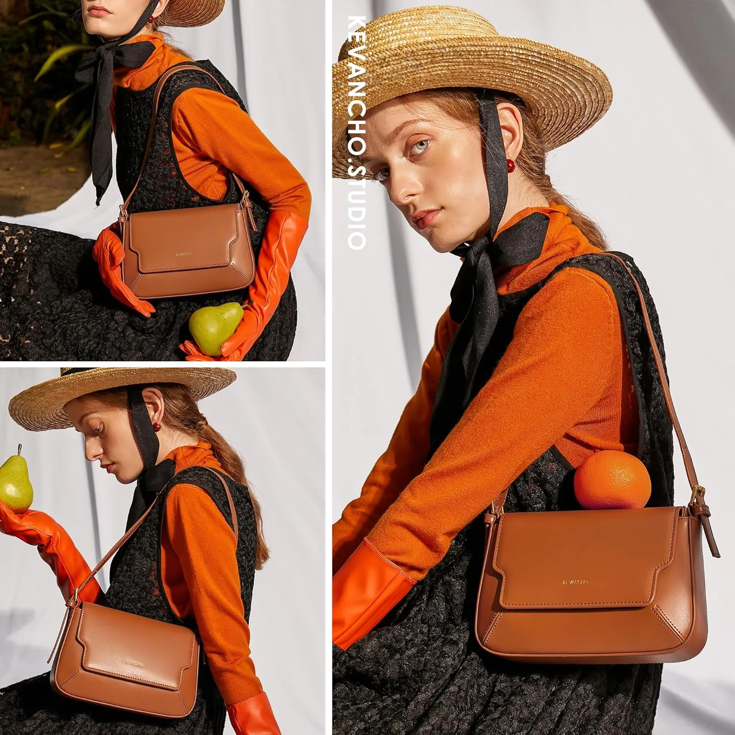 KEVANCHO Leather Shoulder Bag for Women, Women's Fashion Handbags Tote Clutch Bag with Zipper, Gifts for Her