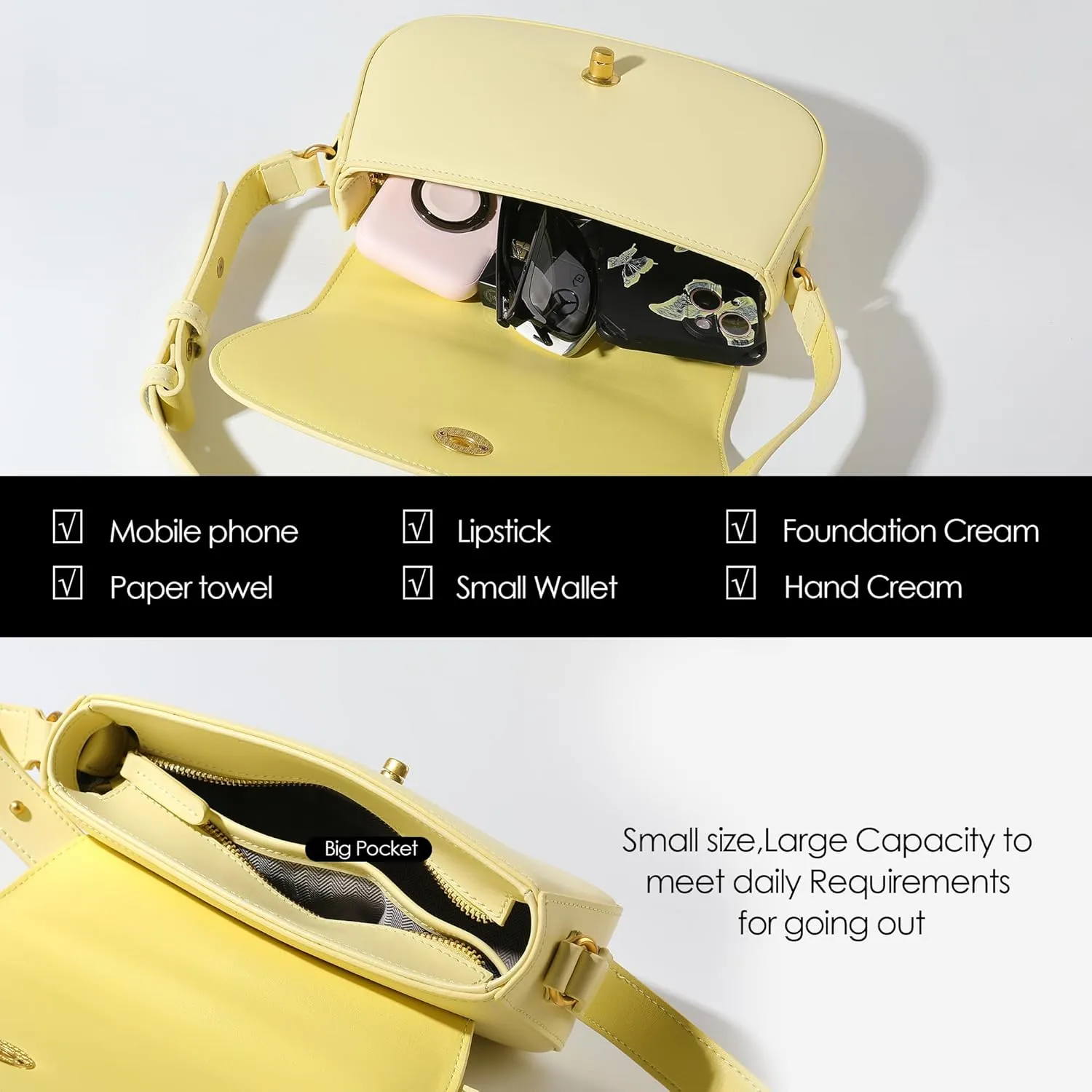 KEVANCHO Leather Shoulder Bag for Women, Women's Fashion Handbags Tote Clutch Bag with Zipper, Gifts for Her