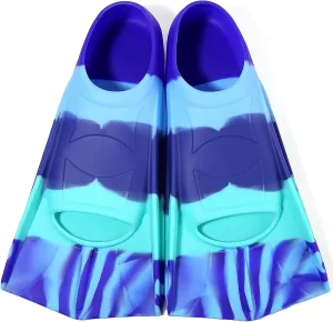 Kids Swim Fins, Short Blade Non-Slip Heel Pool Training Flippers for Youth Lightweight Design XS