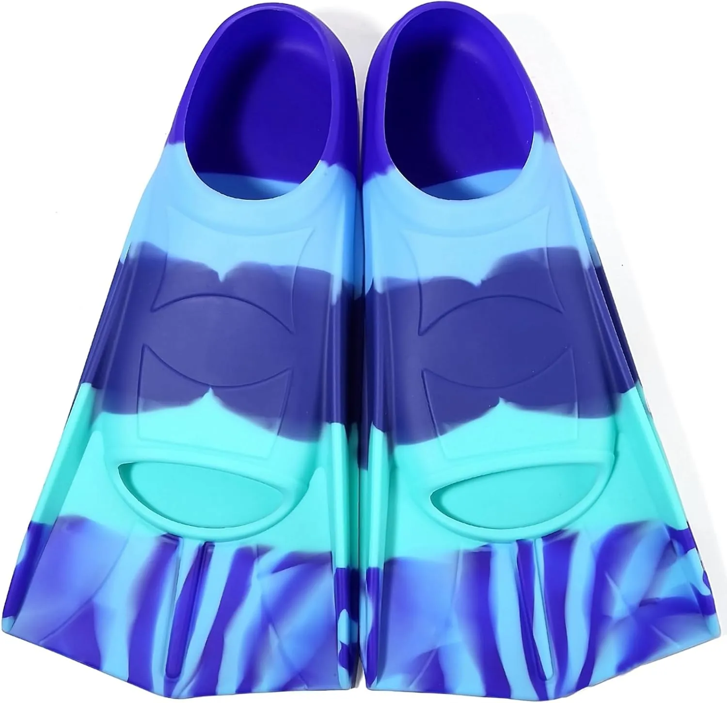 Kids Swim Fins, Short Blade Non-Slip Heel Pool Training Flippers for Youth Lightweight Design XS