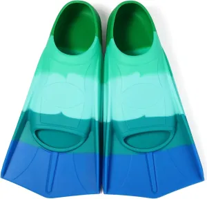 Kids Swim Fins, Short Blade Non-Slip Heel Pool Training Flippers for Youth Lightweight Design XS