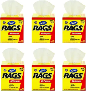Kimberly-Clark Scott 75260 Rags in a jLfmM Box, White, 6 Boxes of 200 Towels WsPsz