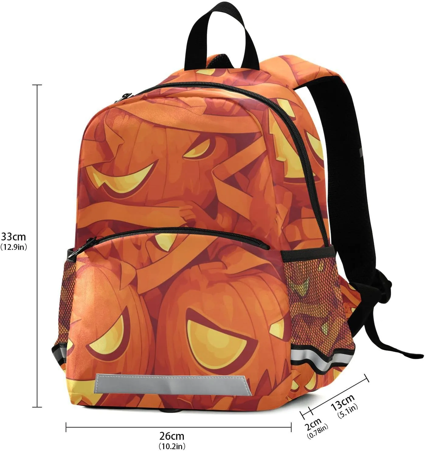 Kindergarten Elementary Kids Backpack, Halloween Scary Pumpkin, Water Resistant Book Bag for School Mini Travel Outdoor