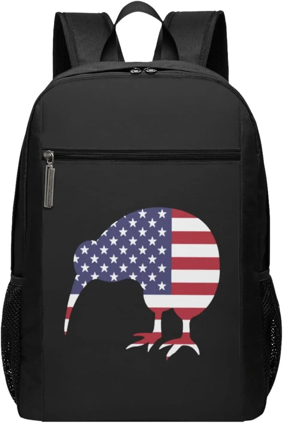 Kiwi Bird New Zealand USA Flag Travel Laptop Backpack, Business Anti Theft Slim Sturdy Laptops Backpacks, College Computer Bag Gift for Men & Women Fits 17 Inch Notebook,Black