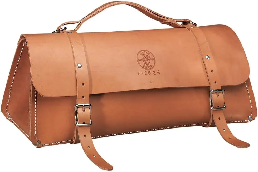 Klein Tools 5108-24 Deluxe Leather Bag, 24-Inch