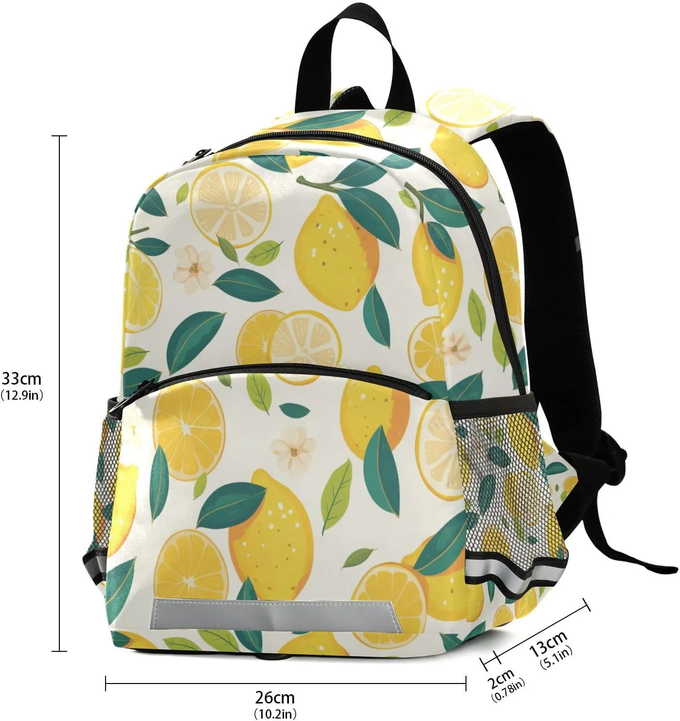 KLL School Back Packs for Boys Mini Water Resistant Bookbag for Primary School Travel Outdoor Daypack, Fresh Lemons Hand