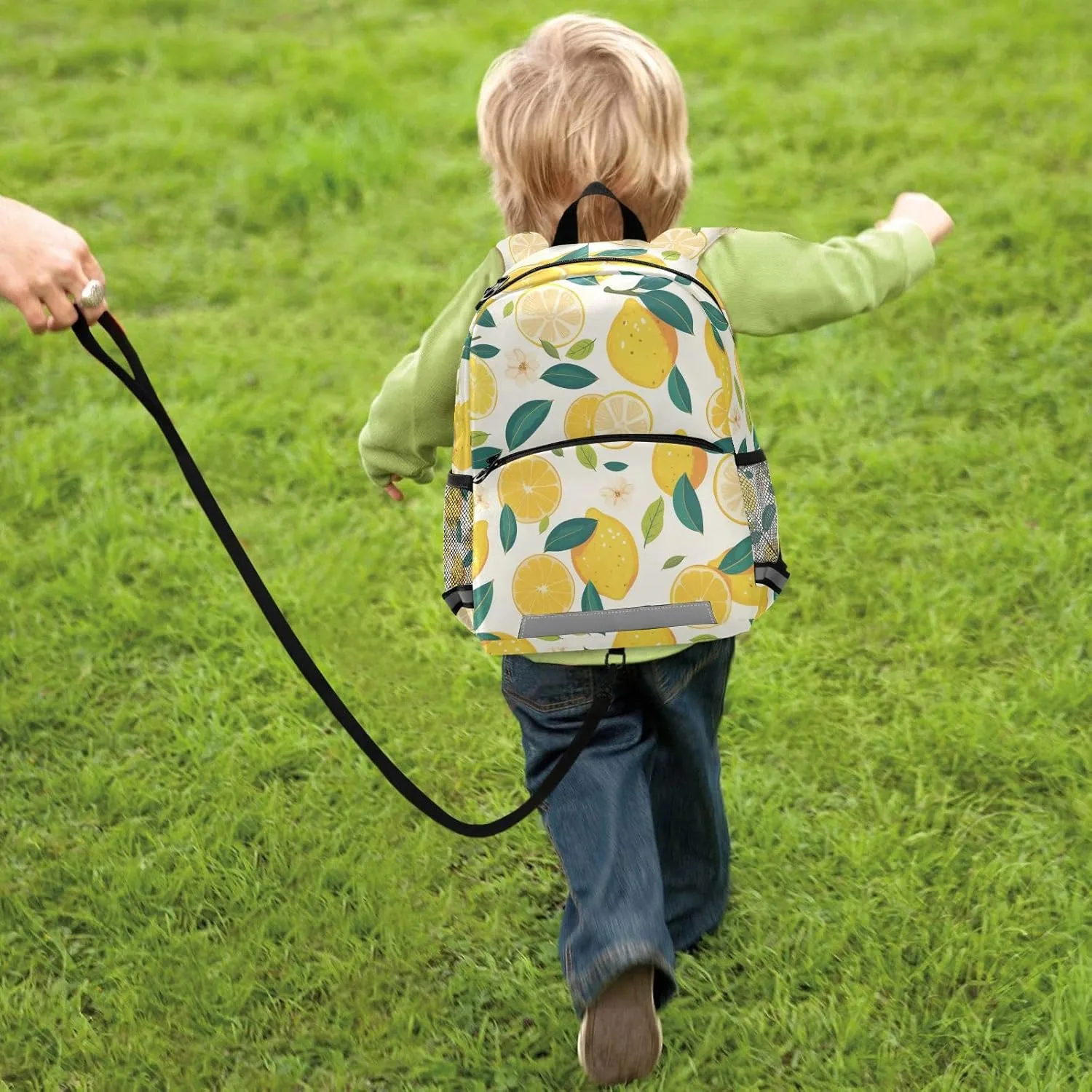 KLL School Back Packs for Boys Mini Water Resistant Bookbag for Primary School Travel Outdoor Daypack, Fresh Lemons Hand