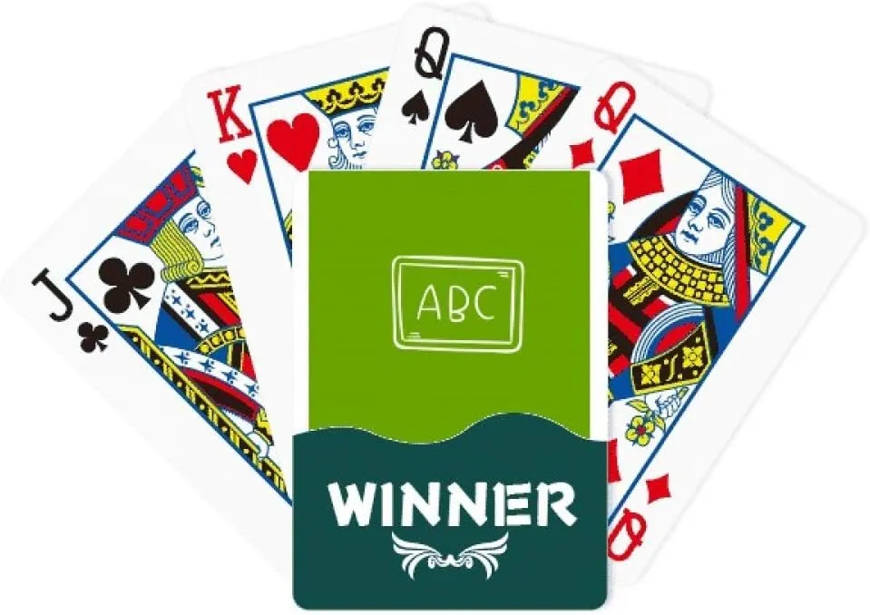 Knowledge Display English Alphabet Blackboard Winner Poker Playing Card Classic Game