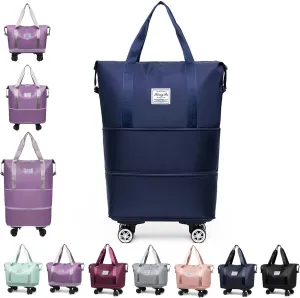 Kulken Travel Bag with Wheels - 2025 New Large Capacity Travel Bag - Universal Wheel Removable (Dark blue)