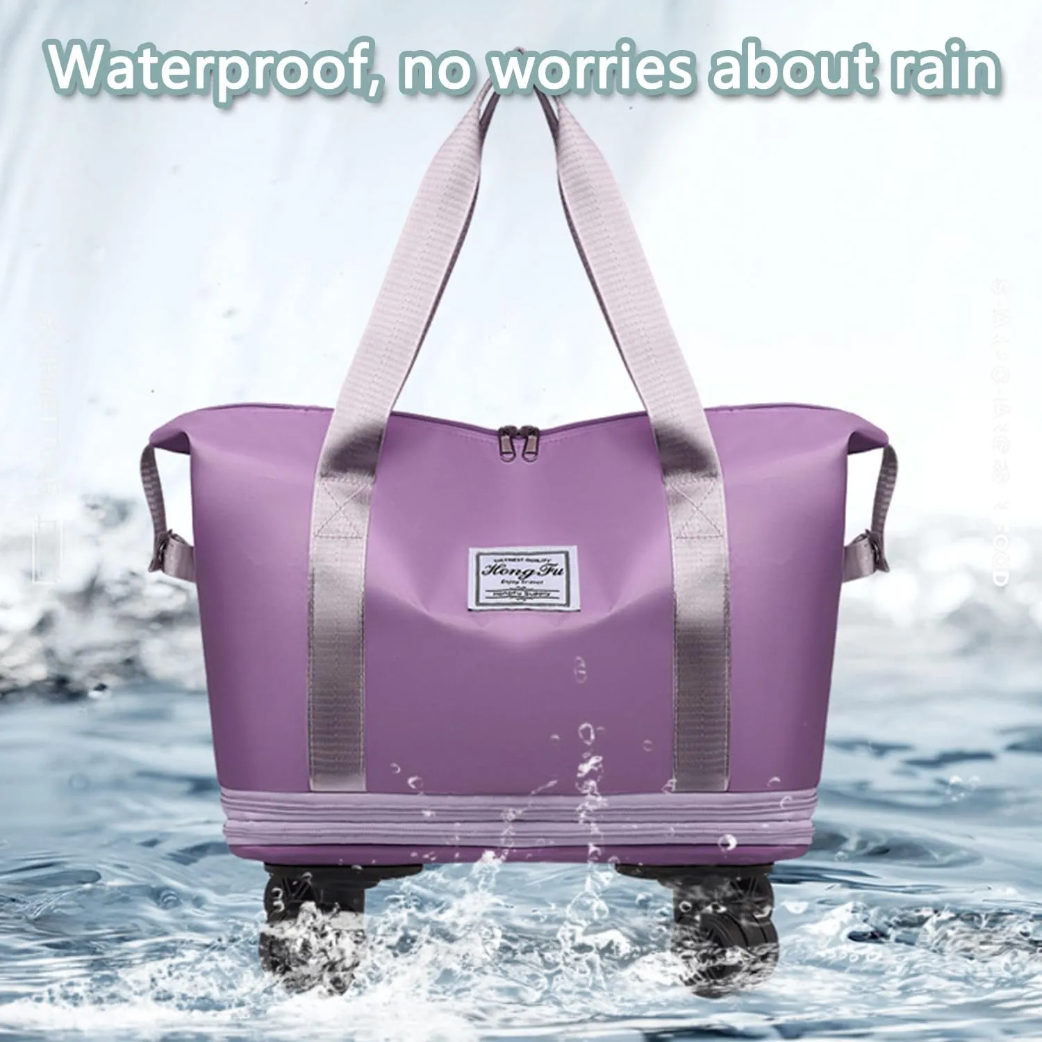 Kulken Travel Bag with Wheels - 2025 New Large Capacity Travel Bag - Universal Wheel Removable (Pink)