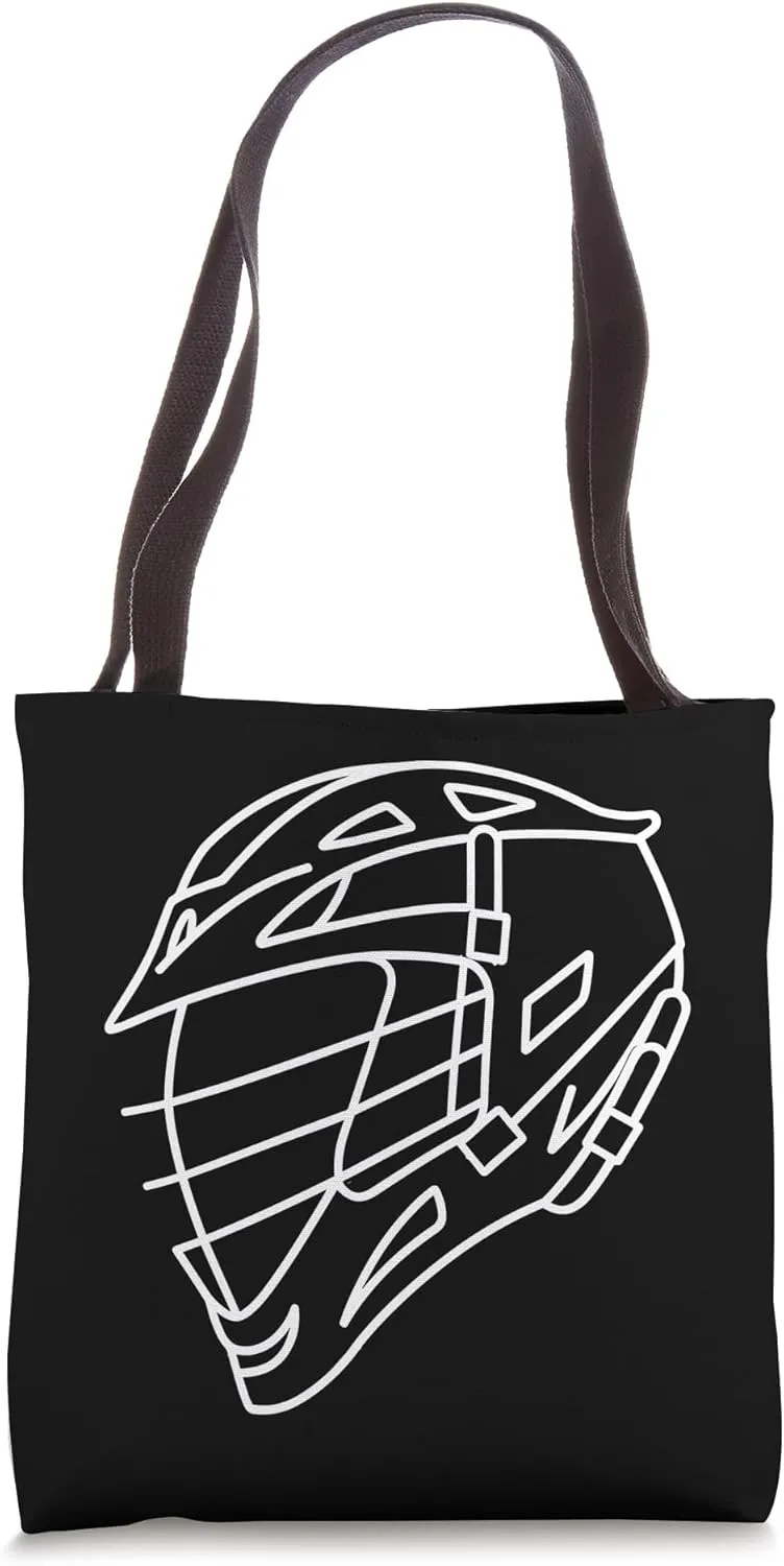 Lacrosse Helmet Sketch Goal Sport Tote Bag
