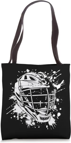 Lacrosse Helmet Streetart Goal Sport Tote Bag