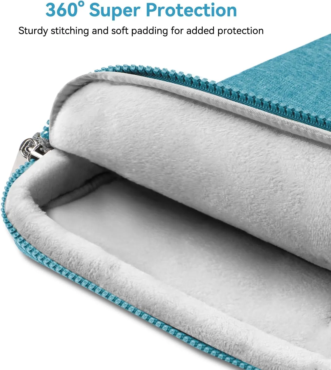 LANDICI 360° Protective Laptop Bag Case 15.6-16 Inch with Shoulder Strap, Waterproof Computer Sleeve Cover for MacBook Pro 16, Acer HP Lenovo Dell ASUS Laptop, Slim Briefcase for Women, Lake Blue