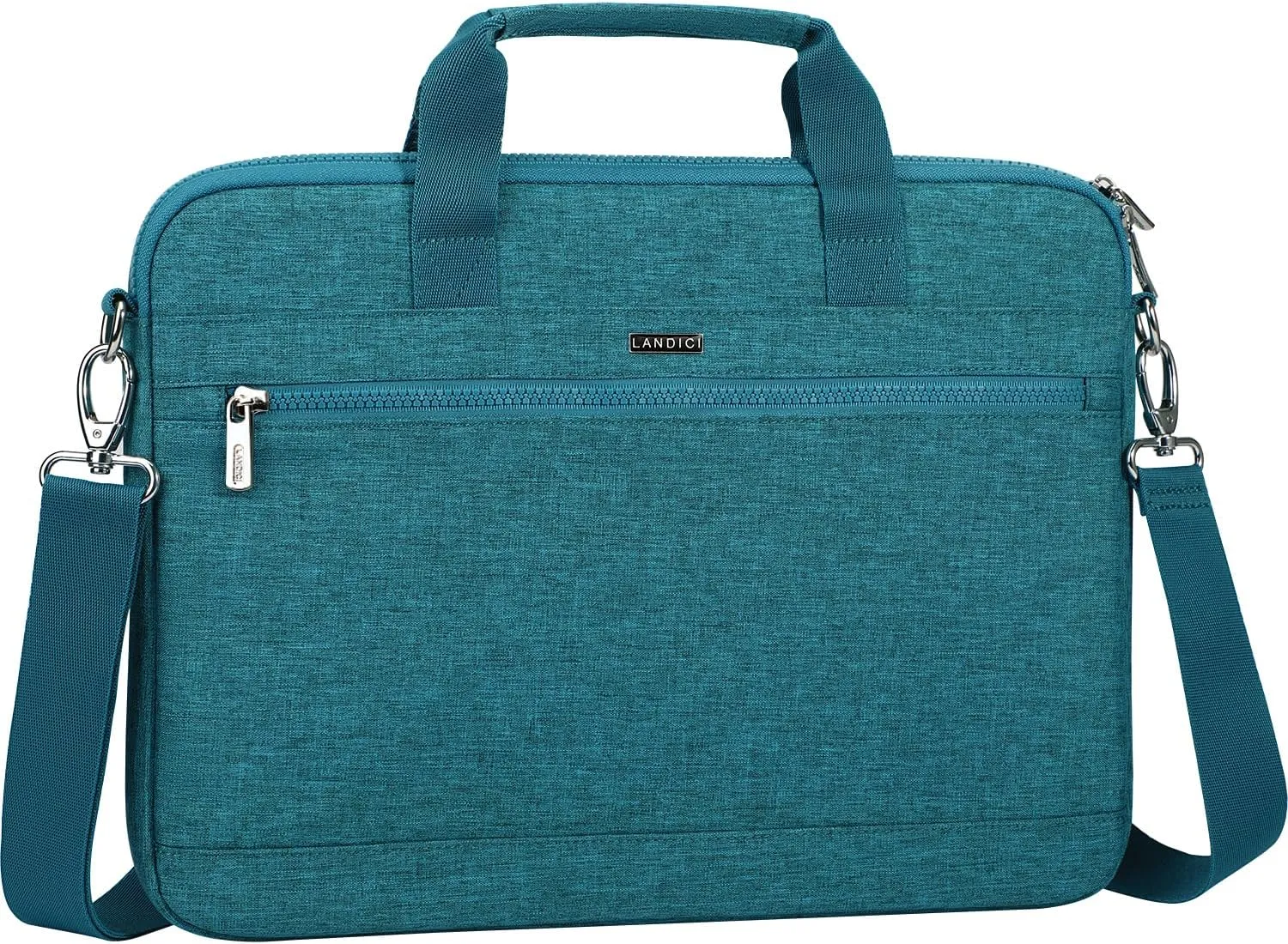 LANDICI 360° Protective Laptop Bag Case 15.6-16 Inch with Shoulder Strap, Waterproof Computer Sleeve Cover for MacBook Pro 16, Acer HP Lenovo Dell ASUS Laptop, Slim Briefcase for Women, Lake Blue