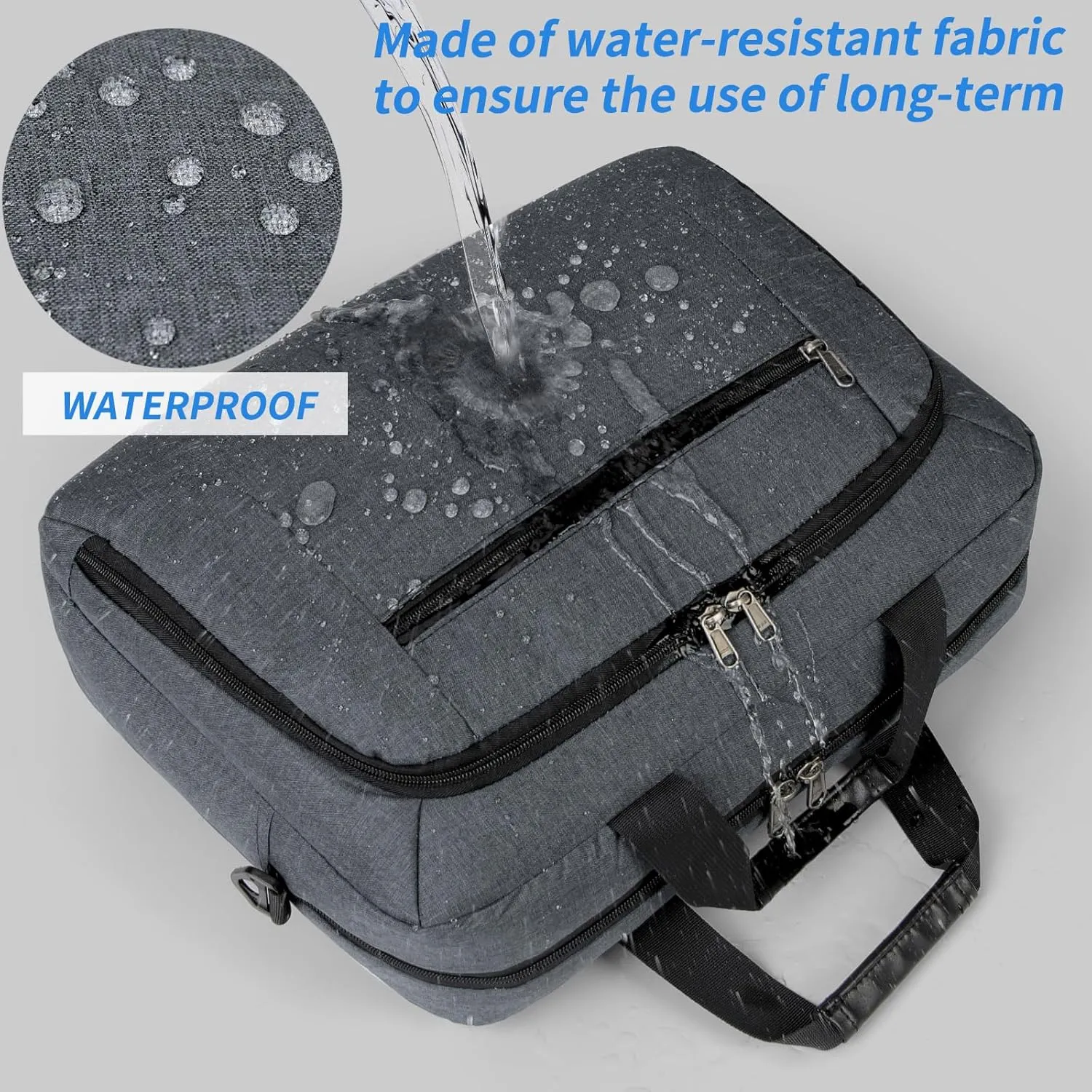 Laptop Bag 15.6 Inch Laptop Briefcase Computer Bag for Men Women Waterproof Business Office Work Large Laptop Case 15.6 Inch Adjustable Shoulder Messenger Bag Grey