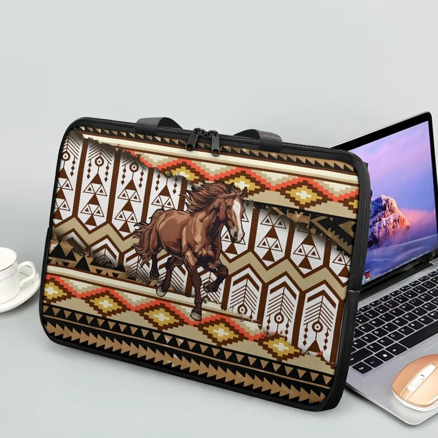 Laptop Bag Case Womens Mens Leather Document Bag Shockproof Briefcase for Work Travel Business 10 Inch- 17 Inch