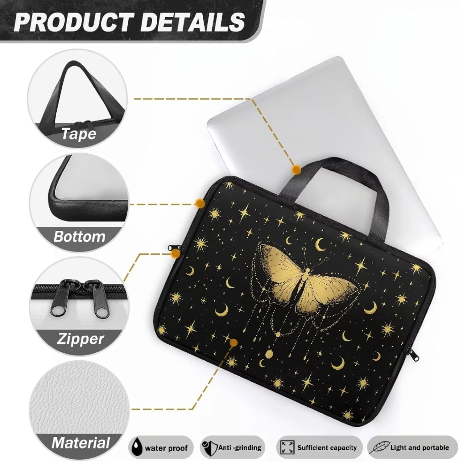 Laptop Bag for Women Men Portable Laptop Tote Bag Waterproof Computer Handbag Case Sleeve for Notebooks 10-17inch