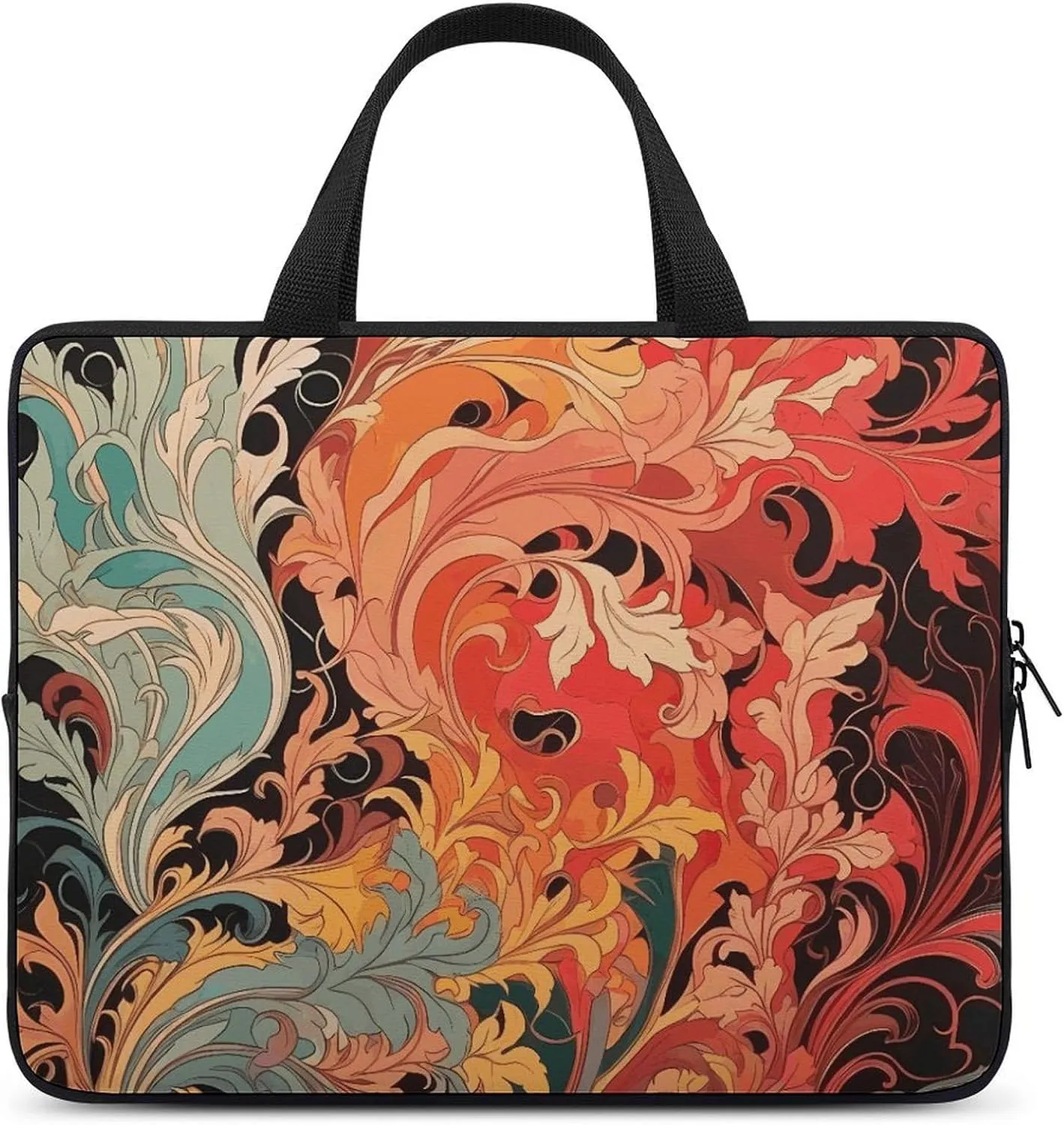 Laptop Case Sleeve Shockproof Computer Carrying Bag Art Nouveau Pattern Laptop Bag Tote Lightweight Notebook Case Cover Traveling Briefcase Handle Bags for Travel Business 15inch