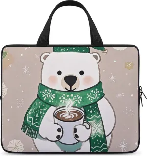 Laptop Case Sleeve Shockproof Computer Carrying Bag Bear That is Afraid of The Cold Laptop Bag Tote Lightweight Notebook Case Cover Traveling Briefcase Handle Bags for Travel Business 12inch