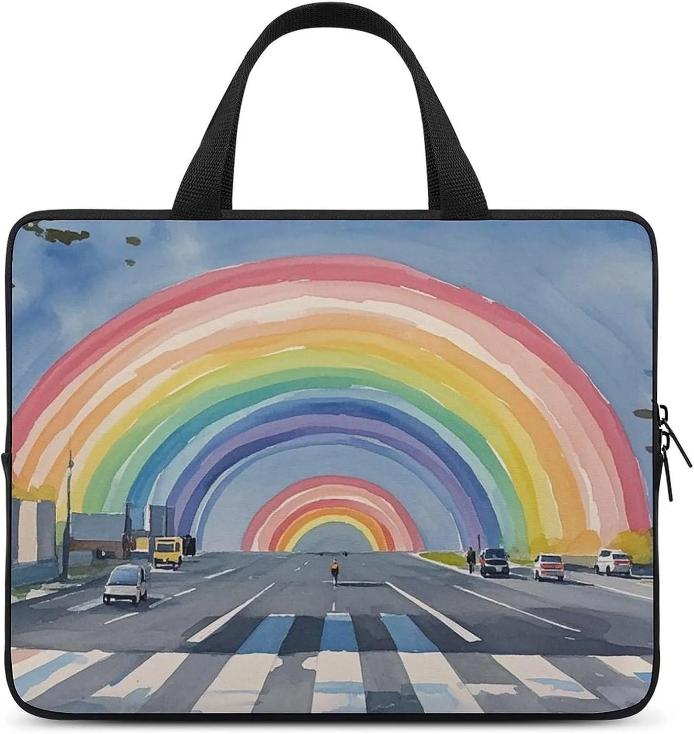 Laptop Case Sleeve Shockproof Computer Carrying Bag Decorate Rainbow Laptop Bag Tote Lightweight Notebook Case Cover Traveling Briefcase Handle Bags for Travel Business 17inch