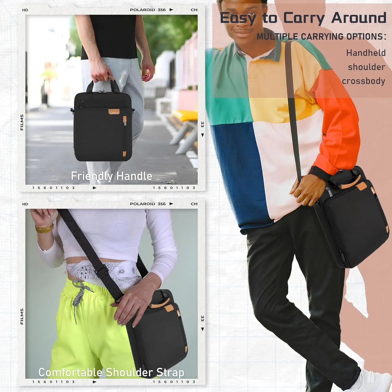 Laptop Sleeve Bag,Padded Protective Travel Carrying Case for 15.6 Inch HP Dell Razer Samsung Laptop Chromebook Dell Asus Lenovo Notebook Computer with Handle & Shoulder Strap