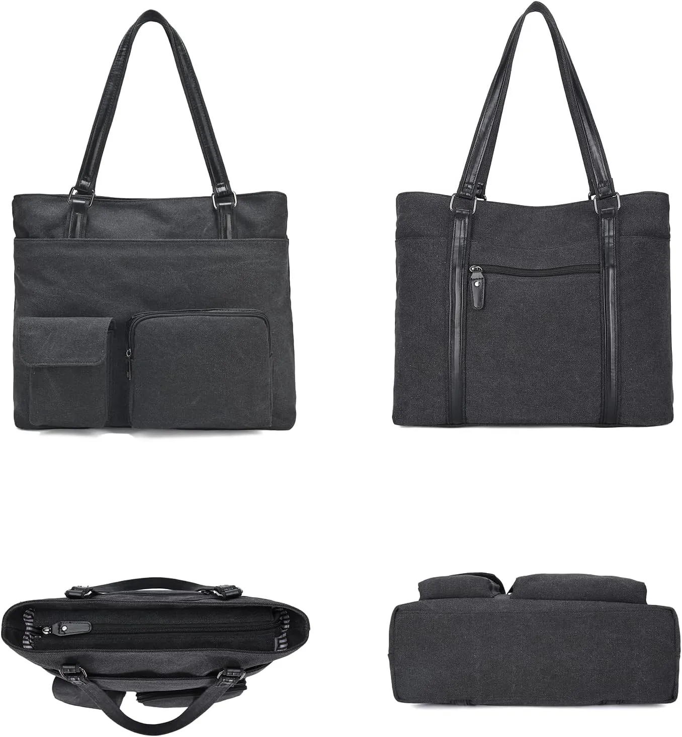 Laptop Tote Bag for Women Work Bags Professional 15.6 Inch Large Canvas Purse with Pockets