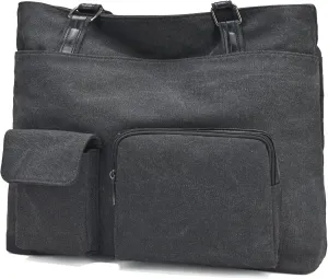 Laptop Tote Bag for Women Work Bags Professional 15.6 Inch Large Canvas Purse with Pockets