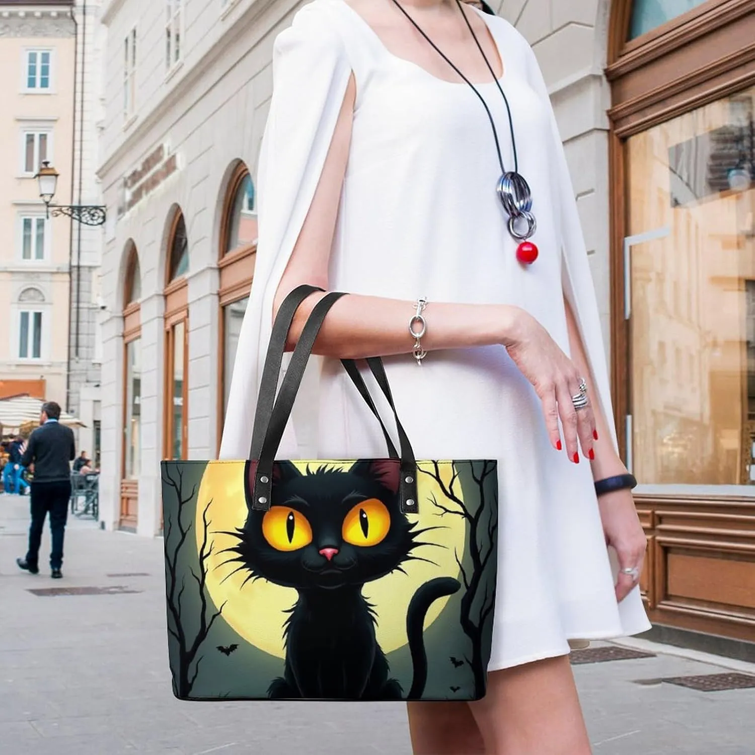 Large Capacity Shoulder Bag for Women PU Leather Shoulder Tote Handbag Clutch Bag Aesthetic Travel Work Picnic