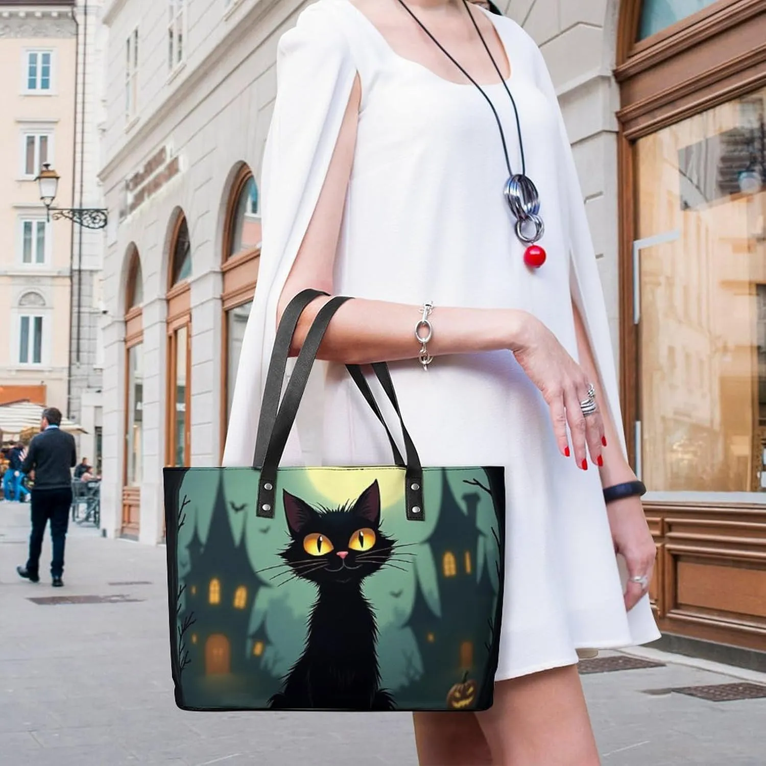 Large Capacity Shoulder Bag for Women PU Leather Shoulder Tote Handbag Clutch Bag Aesthetic Travel Work Picnic