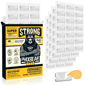 Large Mounting Putty No Residue, Double Sided Tape Glue Adhesive Dots Clear Museum Sticky Tack, Picture Hanging Strips Fixed Posters Decor Art Craft Party, 0.39 x 0.78 in (252 Pcs)
