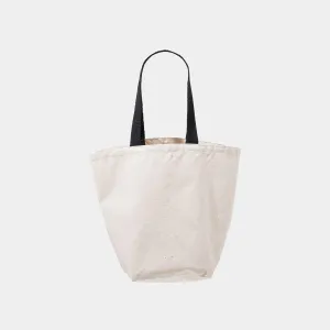 Large natural 12oz canvas bag with base gusset and black handles