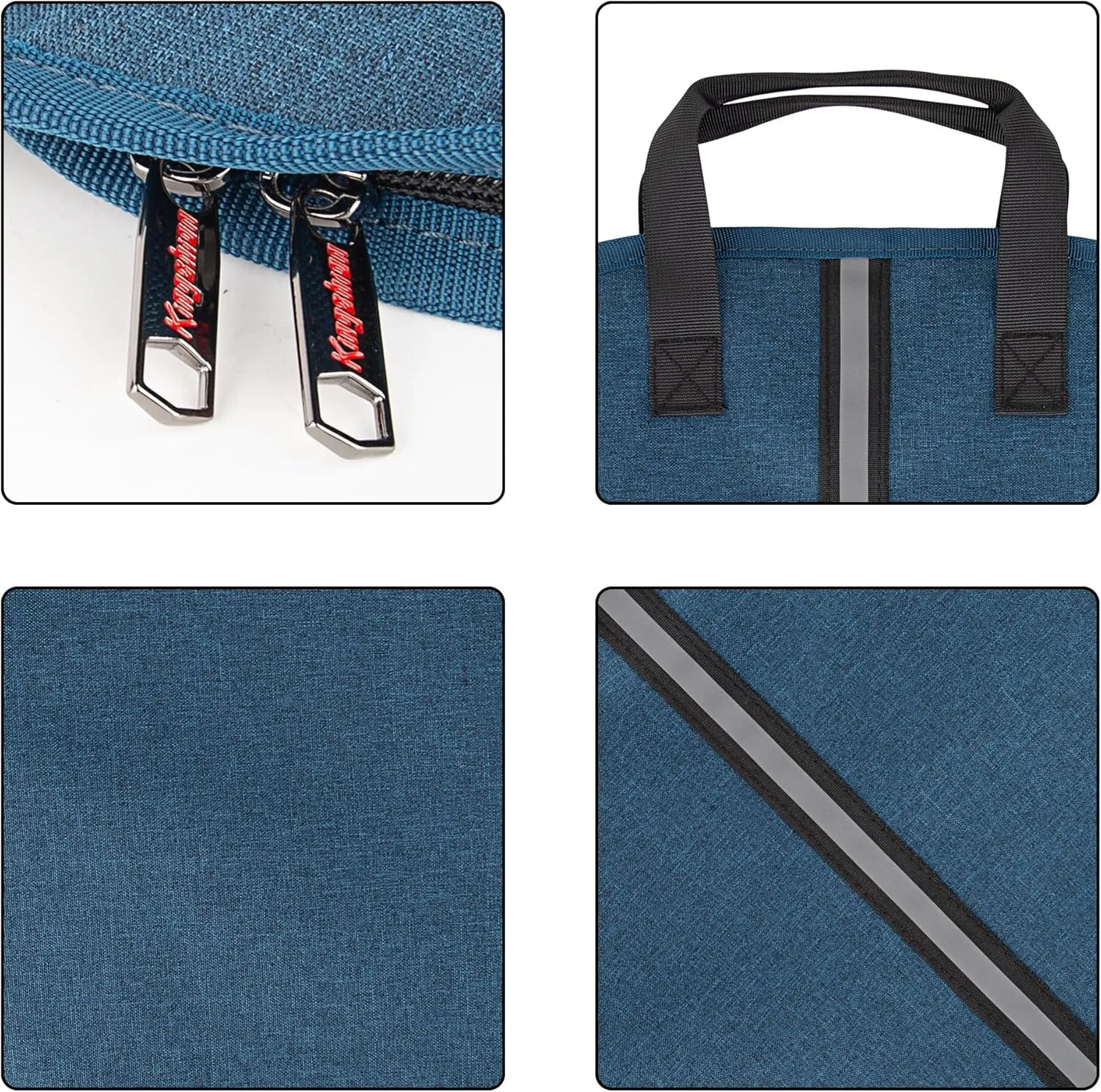 Large Platter Storage Bag- 18" x 13" - Stackable with Padded Interior - China Storage Containers for Plates and Serveware (Dark Blue)