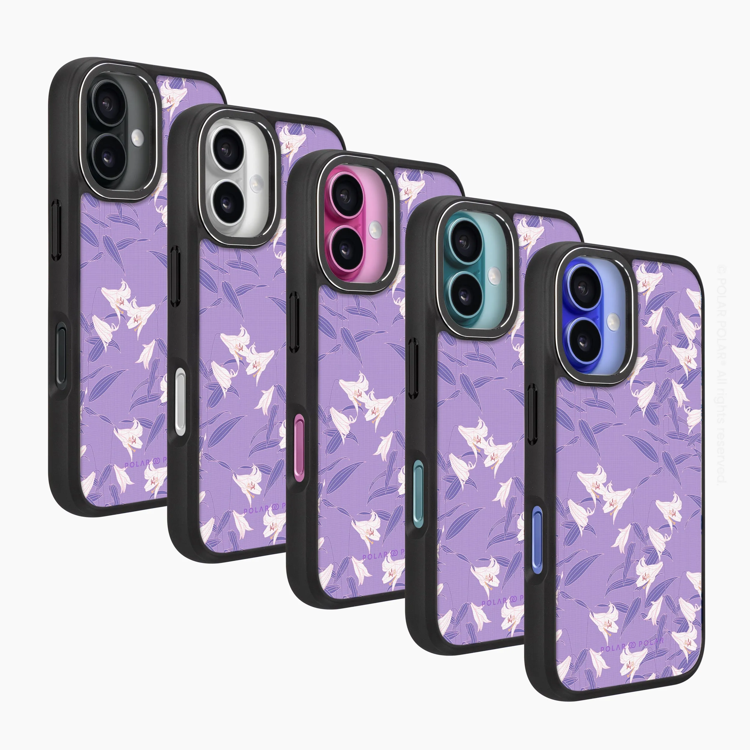 Lavender Lily - iPhone 16 Plus Frosted Black Bumper MagSafe Case