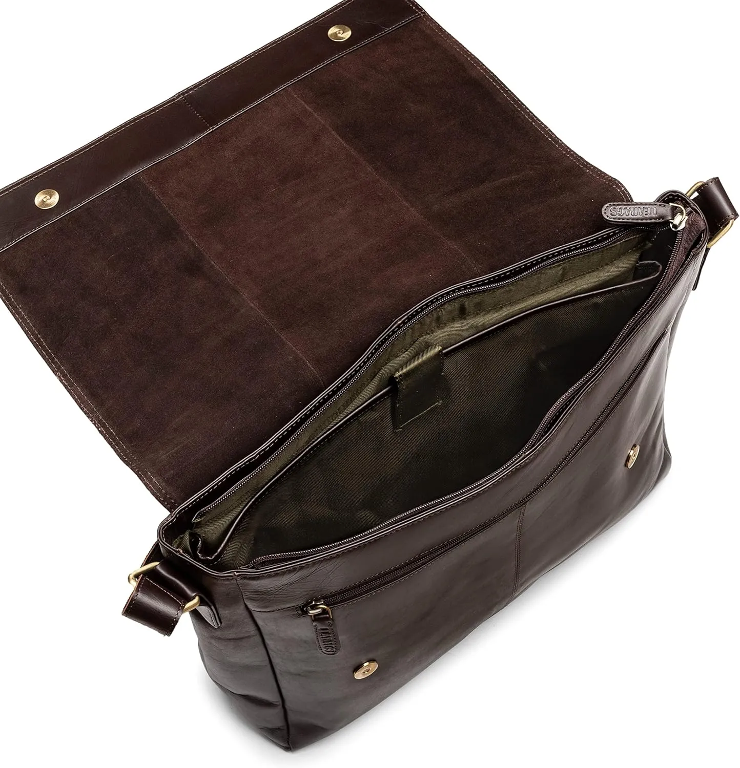 LEABAGS Acapulco genuine buffalo leather shoulder bag I Vintage look I 15 inch laptop I Office Messenger bag I Briefcase