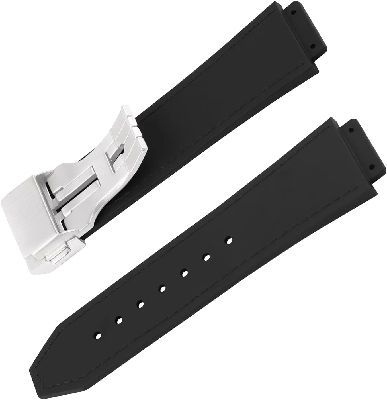 Leather 25mm Watch Bands Compatible Fit for Hublot Big Bang 19mm*25mm*22mm Replacement Watch Strap Wirstband Bracelet For Men and Women(with metal buckle)