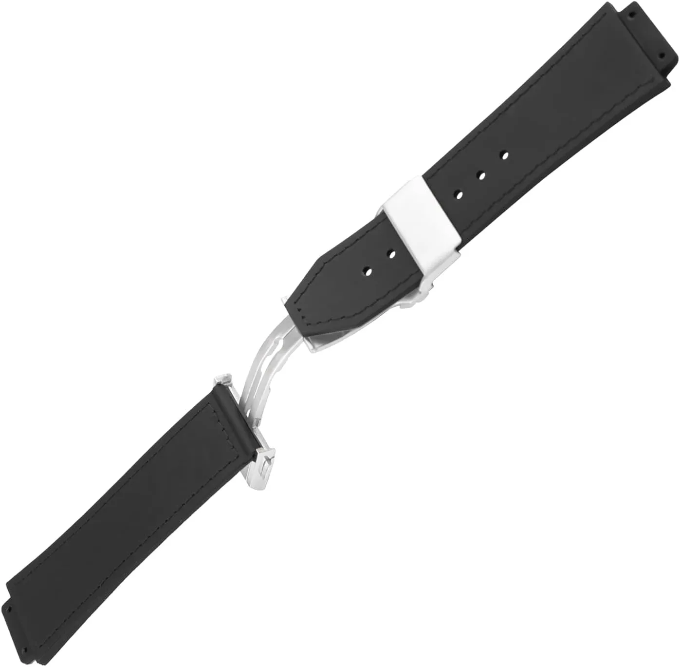 Leather 25mm Watch Bands Compatible Fit for Hublot Big Bang 19mm*25mm*22mm Replacement Watch Strap Wirstband Bracelet For Men and Women(with metal buckle)