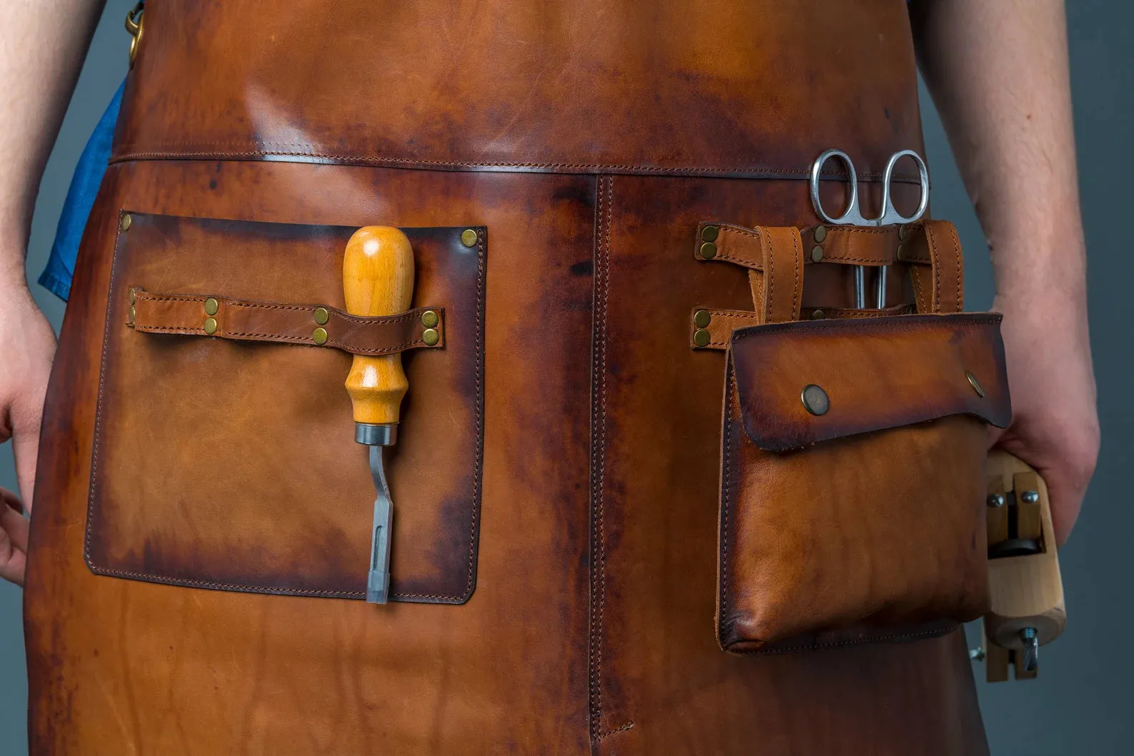 Leather Aprons for Woodworking with Detachable Pocket