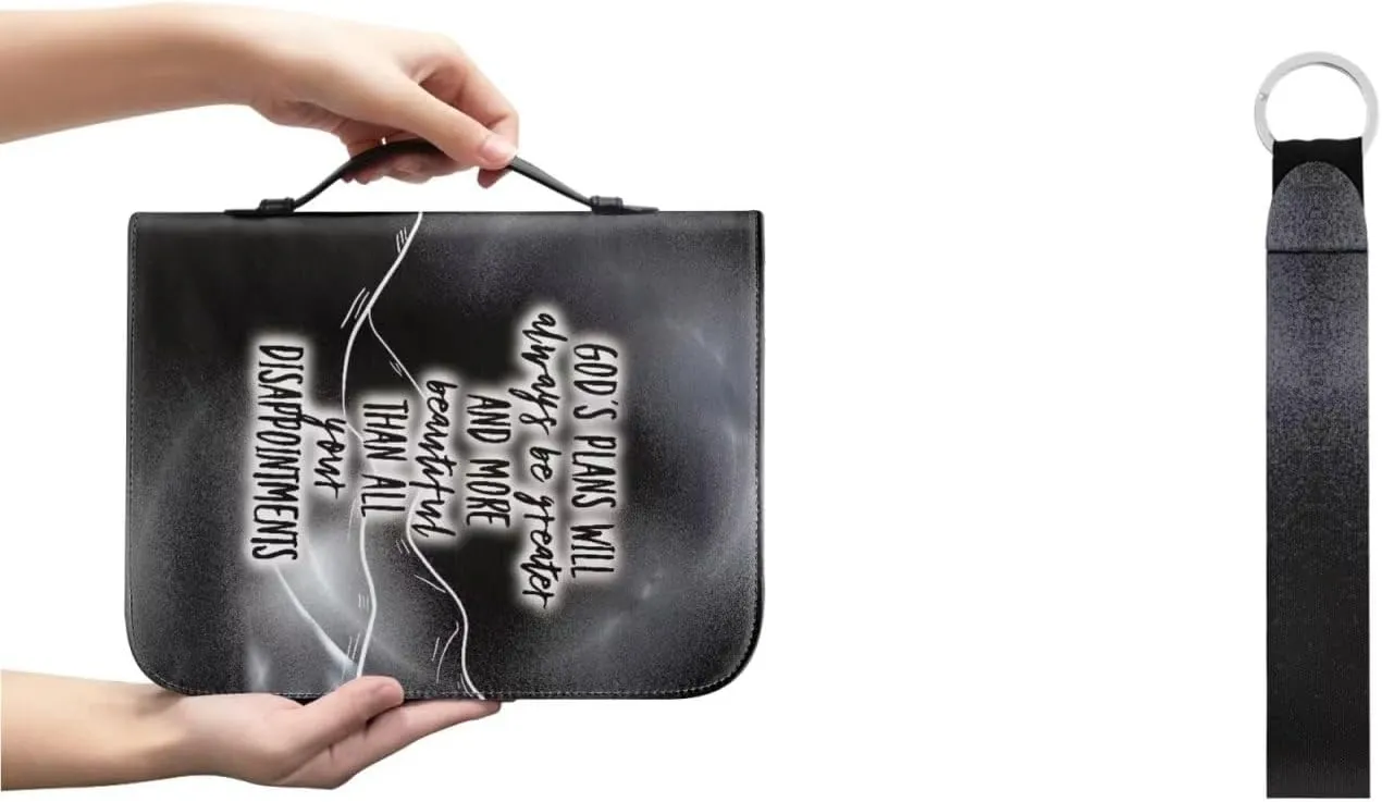 Leather Bible Covers Case for Women Men Church Bag Bible Tote Bags with Handle and Keychain 2pcs Set